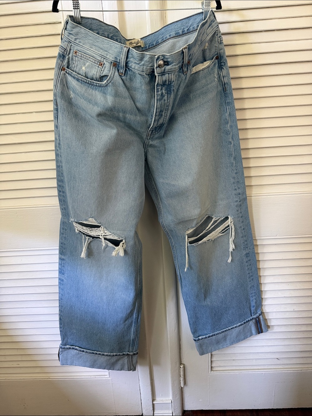 Madewell Women’s Low-Slung Baggy Button-fly Cuff Jeans size 31